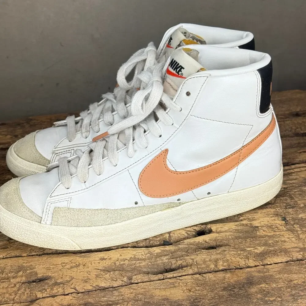 Nike Blazer Mid ’77 White Atomic Pink High Top Sneakers 7.5